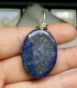 Lapis lazuli en pendentif monté sur fil d'argent 950 