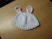 Bonnet bébé oreilles de lapin 