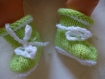 Chaussons bébé tricotés aux aiguilles taille naissance 