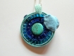 Collier avec pendentif en soutache et perles de type turquoise 