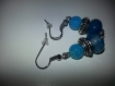 Boucles d’oreilles bleues avec perles en métal argenté et swarovsky 