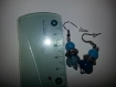 Boucles d’oreilles bleues avec perles en métal argenté et swarovsky 