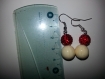 Boucles d’oreilles rouges avec perles shamballa 