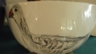 Bol en porcelaine blanc peint a la main motif 