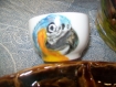 Coquetier en porcelaine peint à la main avec motif 