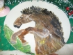 Assiette cheval en porcelaine décorée à la main 