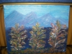Tableau peint à la main en acrylique : entre mer et montagne 