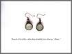 Boucles d'oreilles fantaisie pendantes à crochet bronze avec cabochon résine druzy brillant blanc double face 
