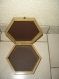 Coffret bois hexagonal avec motif en plâtre; thème la vigne