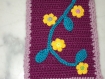 écharpe dégradé de mauve faite au crochet 