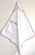 Cape de bain blanche et tissu tartan beige 