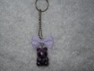 Porte clés ourson kawaii violet et noir 