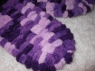 Écharpe en laine pompon violet violette 