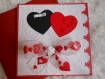 Carte pour la saint valentin cœurs rouge et noir 