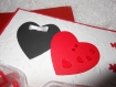 Carte pour la saint valentin cœurs rouge et noir 