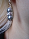 Boucles d'oreilles perles gris et strass mariage 
