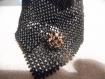 Bracelet tissé en pièce unique, fait de perles noires 