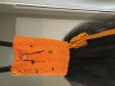 Déguisement robe de sorcière halloween orange et noire 