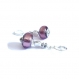Boucles d'oreilles vintage argent 925, perle en verre de murano 