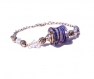Bracelet perle en verre tambour transparente à motifs ondulés 
