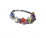 Bracelet perles européennes multicolores motifs fleurs 