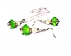 Parure collier et boucles d'oreilles vintage , perles vertes 
