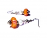 Boucles d'oreilles rétro, perles en verre murano oranges 
