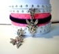 Bracelet manchette liberty , velours et suédine, 35 mm 