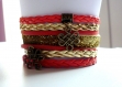 Bracelet liberty breloques nœuds chinois , simili cuir et suédine 35 mm 