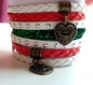 Bracelet liberty cœurs ciselés, rouge et blanc 35 mm 