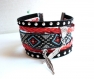 Bracelet liberty , jacquard rouge et noir 35 mm 