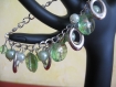 Bracelet breloques et perles vertes