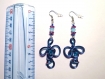 650 - boucles d'oreilles fil d'aluminium, bleu, rose fushia, argenté 