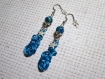 592 - boucles d'oreilles fil d'aluminium, bleu turquoise, idée cadeau 