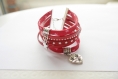 Bracelet manchette rouge étoilé 
