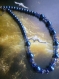Collier * blue marine * perle bleu nacré et cristaux multiples 