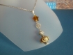 Collier pendentif etoile de jérusalem perle de verre filée au chalumeau 