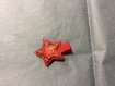 Barrette crocodile 3 ,5 cm tissu étoile rouge brillante 