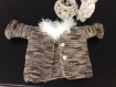 Manteau laine chine marron pour poupée corolle 33 cm 