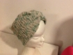 Bandeau..turban..head band laine fantaisie grise et verte 