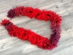 Écharpe ..foulard froufrou laine rouge bordeaux fait main 