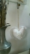 Coeur en tissus blanc romantique campagne noeud 