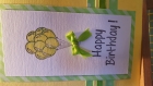Carte anniversaire ballon jaune et vert 