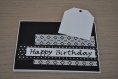 Carte "happy birthday" en noir et blanc 
