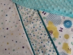 Couverture bébé en tissus douillette et coton aux couleurs printanières 