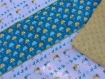 Couverture bébé en tissus minkee et coton thème oiseaux et champignons 