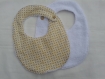 Bavoirs bébé en tissu et éponge blanche fermeture par pression taille 0-6 mois esprit scandinave 