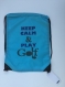 Sac à dos, sac de sport, "play golf" de couleur bleu turquoise 