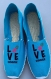 Espadrilles fabriquées en france originales et confortables "love summer" bleu turquoise 