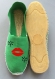Espadrilles plates, personnalisées, fabrication française "kiss" vert prairie 